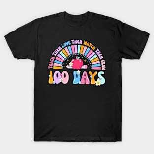 100 Days Of School Rainbow 100Th Day Of School Teacher T-Shirt